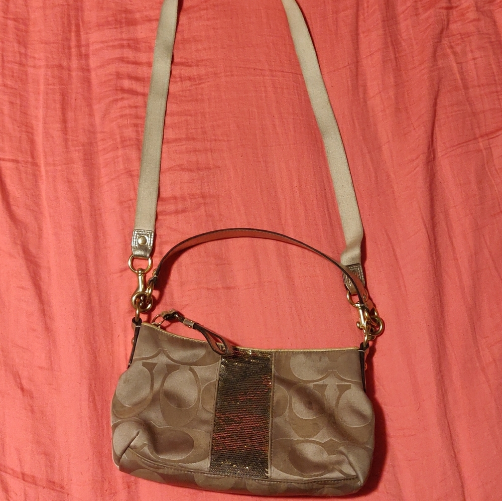 Cute golden coach crossbody bag
